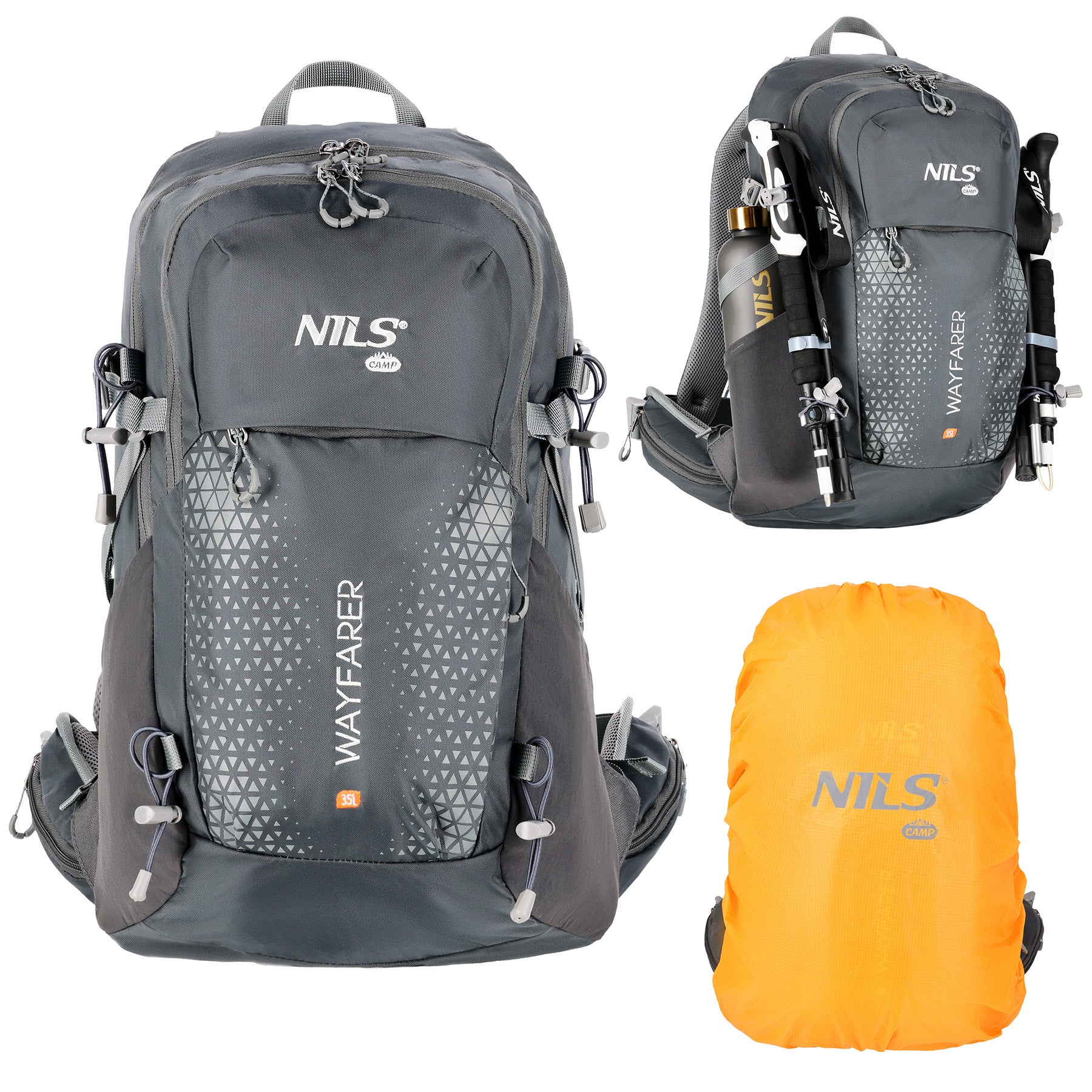 ŠEDÝ BATOH NILS WAYFARER 35L NC1925 CESTOVNÍ
