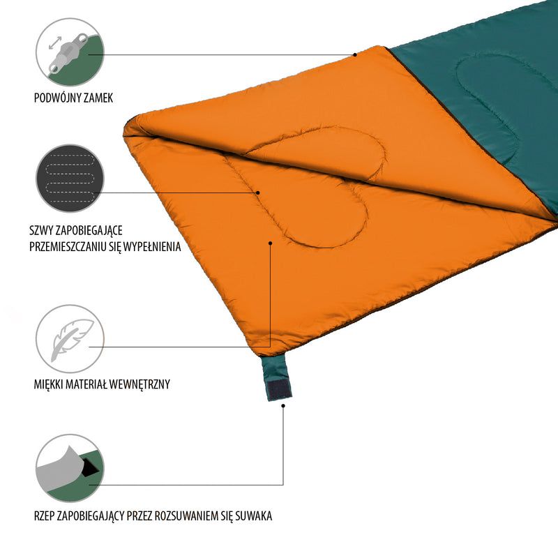 NC2002 GREEN-ORANGE NILS CAMP SLEEPING BAG