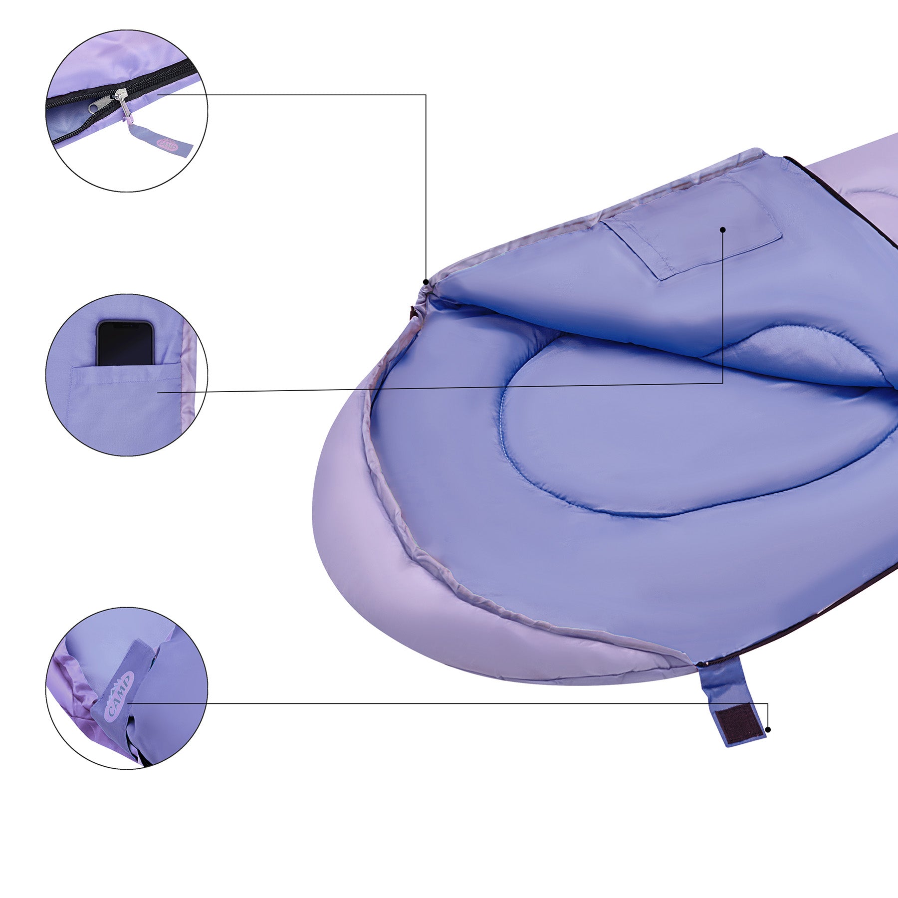 NC2007 PURPLE SLEEPING BAG JUNIOR NILS CAMP