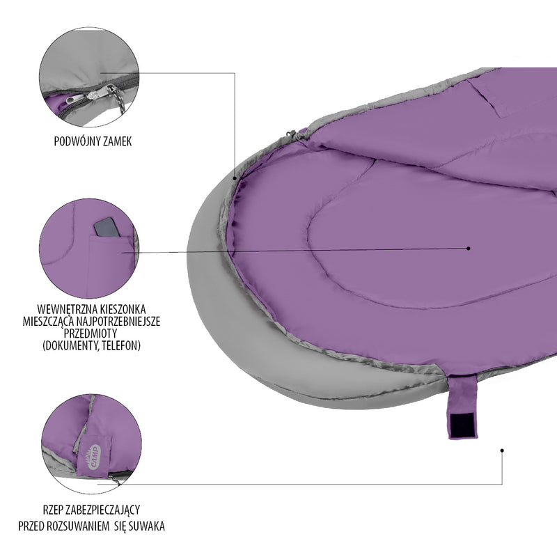 NC2008 GREY-PURPLE SLEEPING BAG SIZE M NILS CAMP