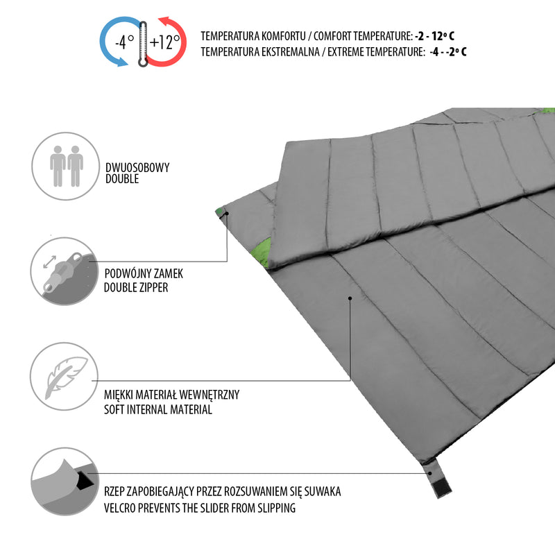 NC2011 NILS CAMP GREY-GREEN DOUBLE SLEEPING BAG