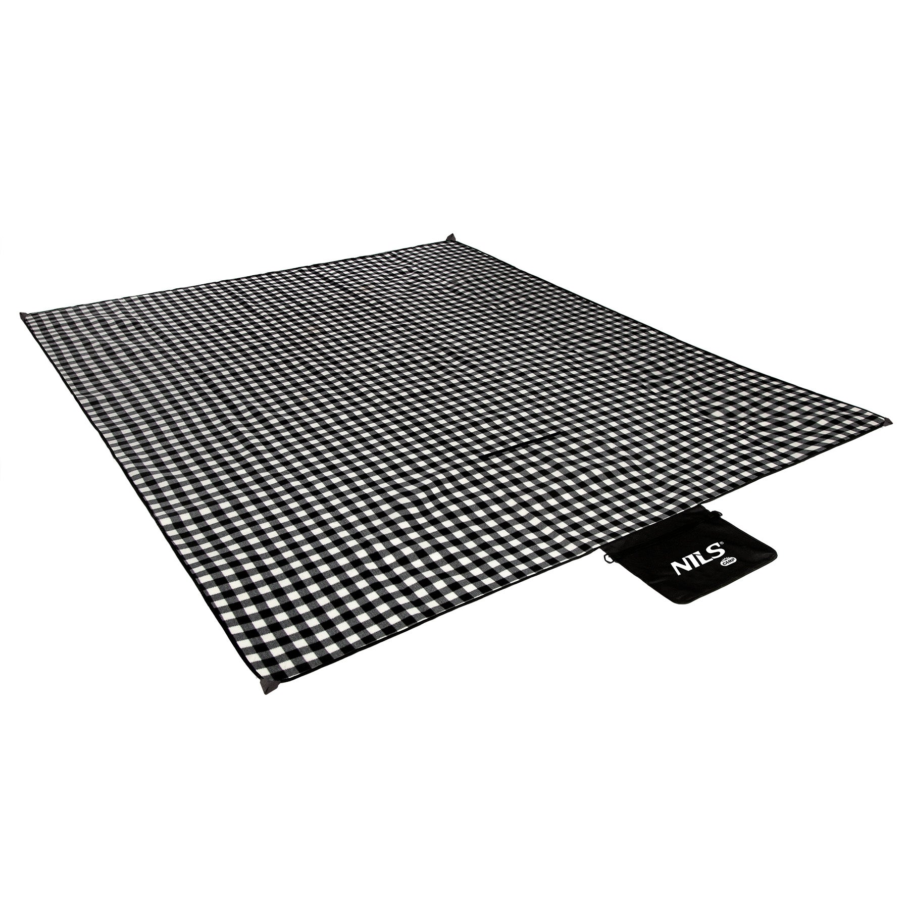 NC2311 PICNIC BLANKET WHITE-BLACK 200x200 CM PE + ALU NILS CAMP
