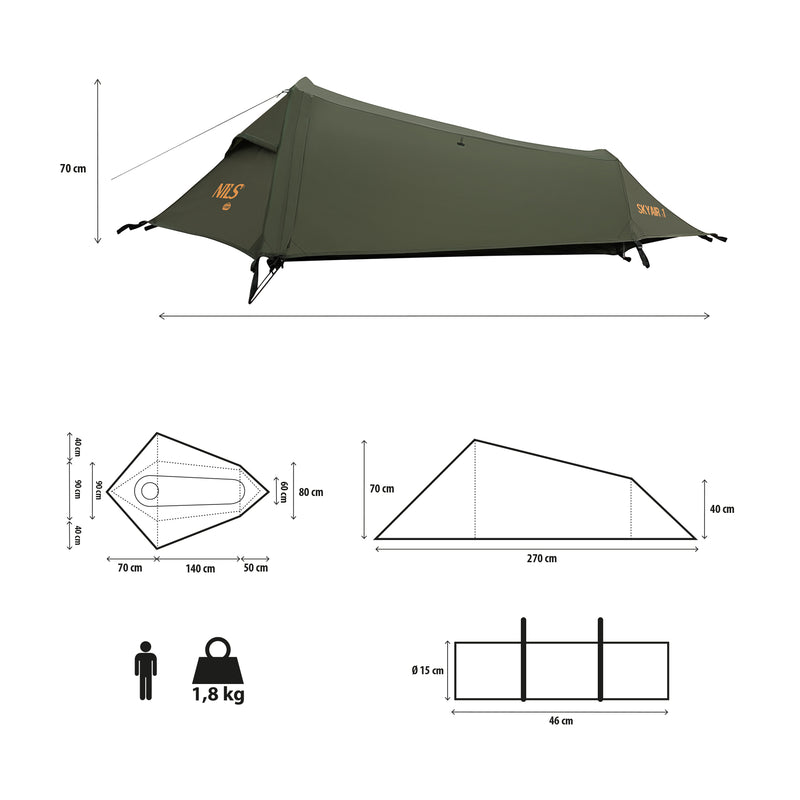 NC2501 NAMIOT ULTRA LIGHT SKYAIR 1 ZIELONY NILS CAMP