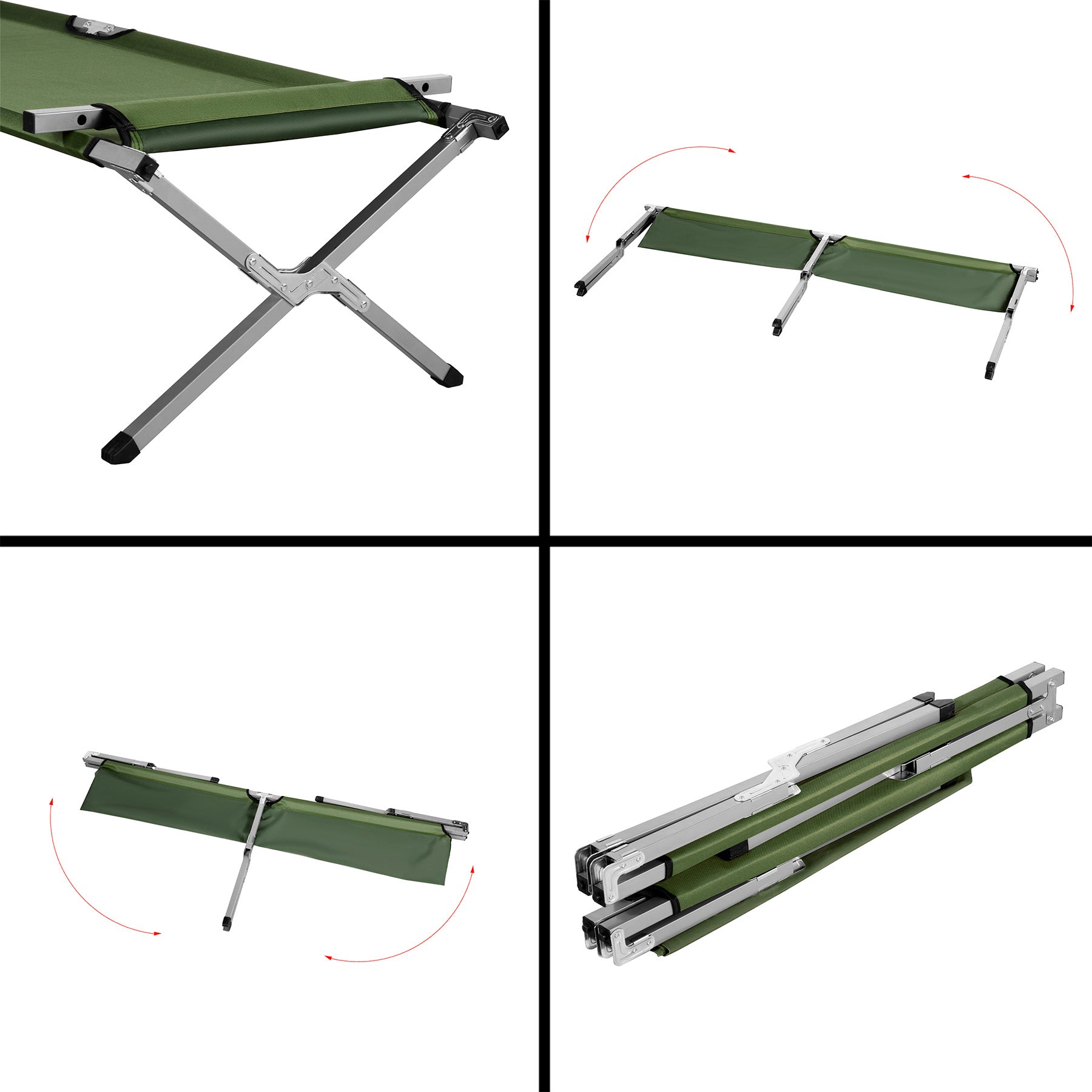 NC2756 FOLDABLE CAMP BED GREEN 200 CM NILS CAMP