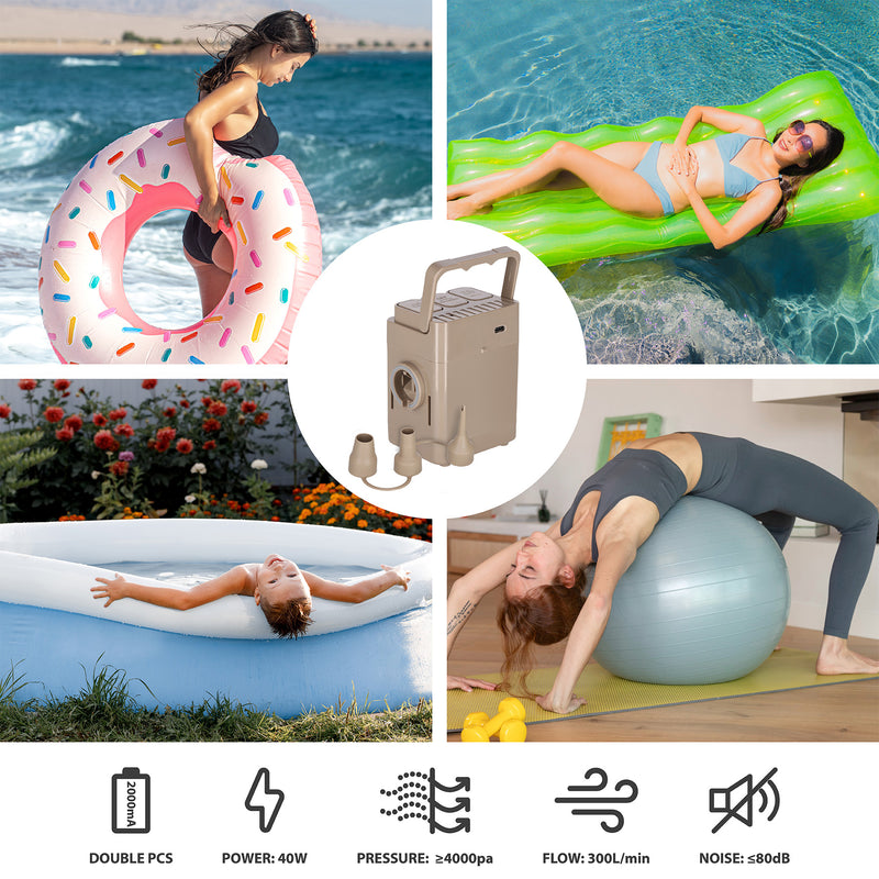 NC2808 MATERAC DWUOSOBOWY KING SIZE ZIELONY + POMPKA ELEKTRYCZNA NILS CAMP