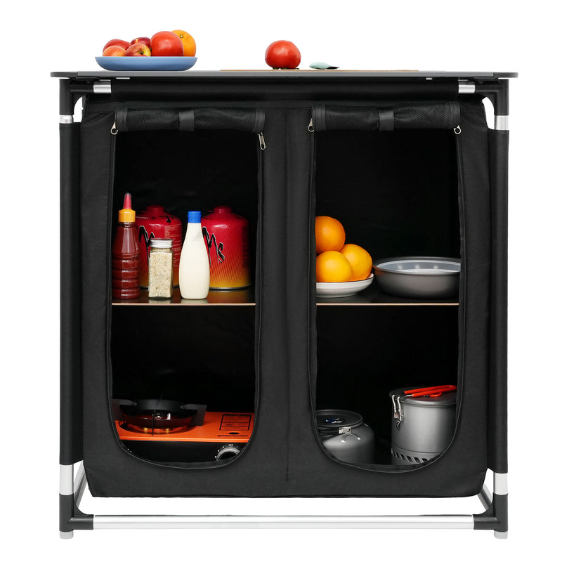 NC3032 FOLDING CAMPING CABINET WITH TABLETOP NILS CAMP