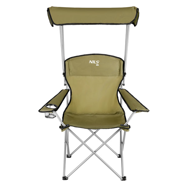 NC3087 GREEN CAMPING CHAIR WITH CANOPY NILS CAMP