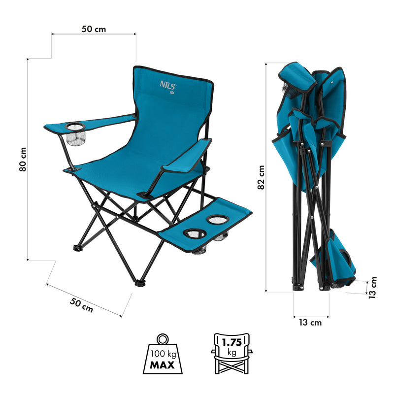 NC3301 KRZESŁO TURYSTYCZNE NIEBIESKO-SZARE NILS CAMP
