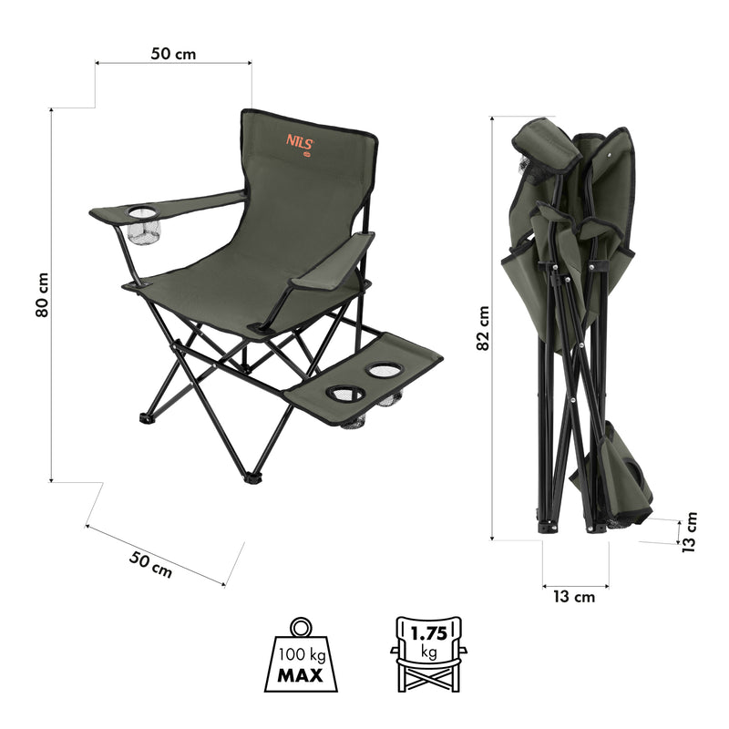 NC3301 KRZESŁO TURYSTYCZNE KHAKI NILS CAMP