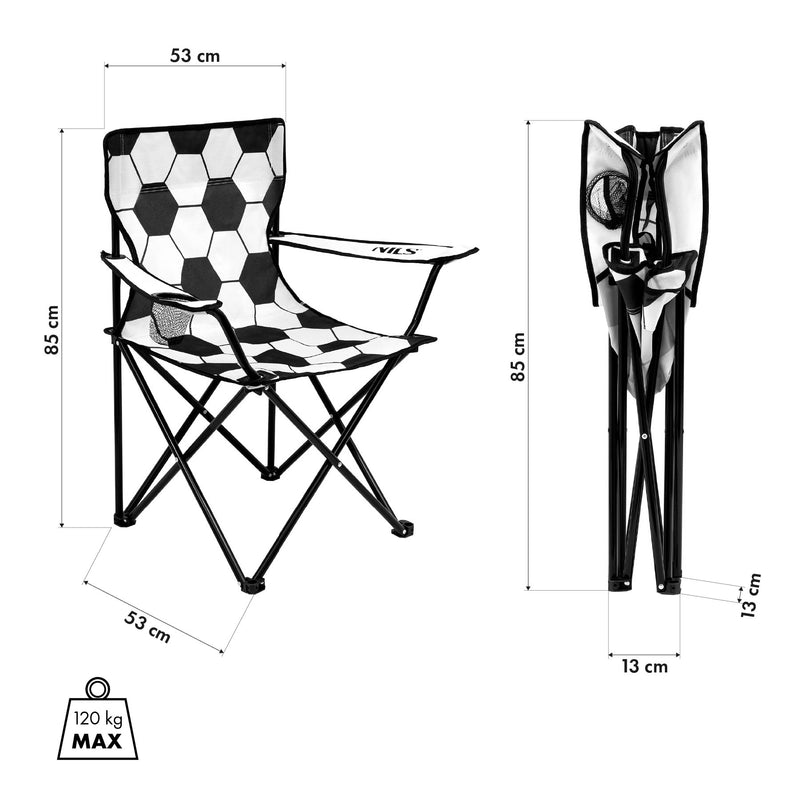 NC3303 KRZESŁO SKŁADANE BIAŁO-CZARNE NILS