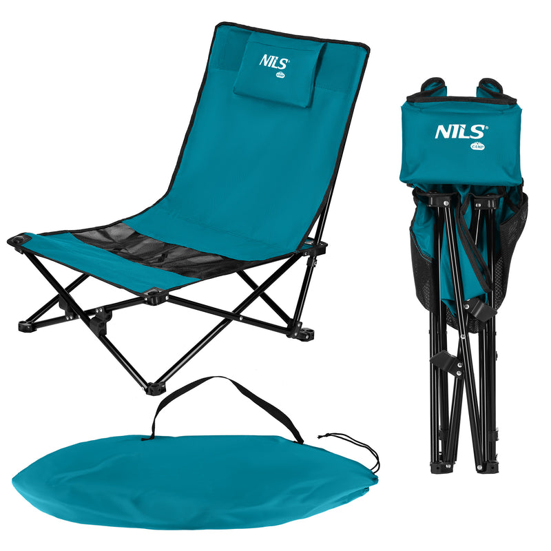 NC3306 KRZESŁO PLAŻOWE NIEBIESKO CZARNE NILS CAMP