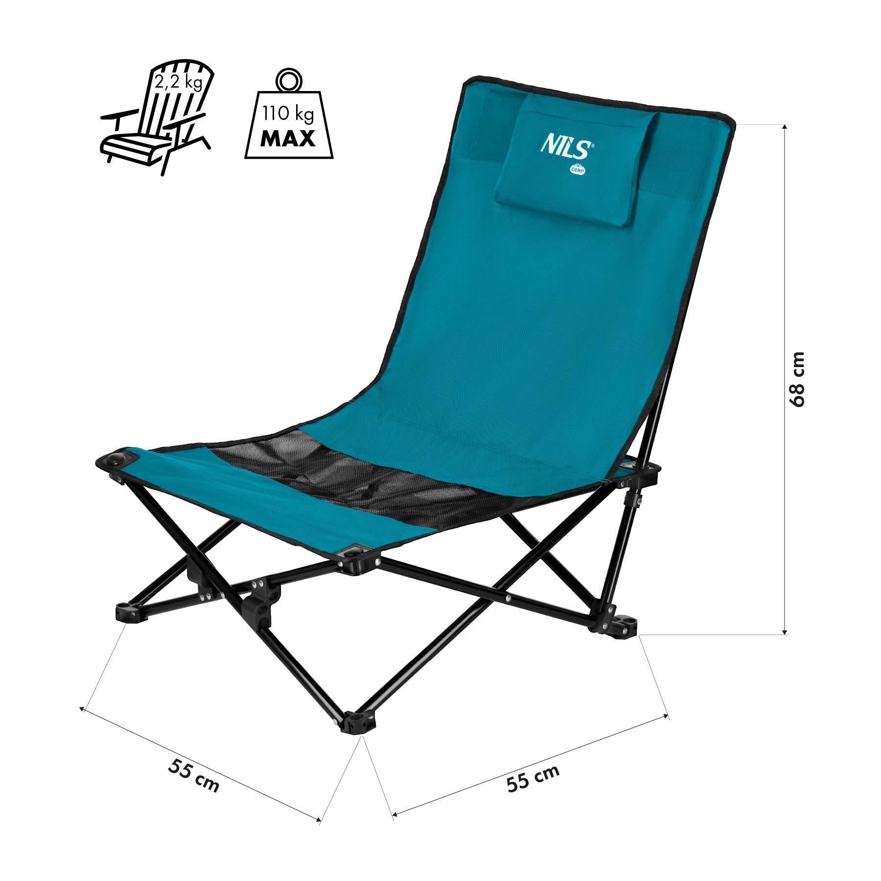 PLÁŽOVÉ KŘÍDLO NC3306 MODRO-ČERNÉ NILS CAMP