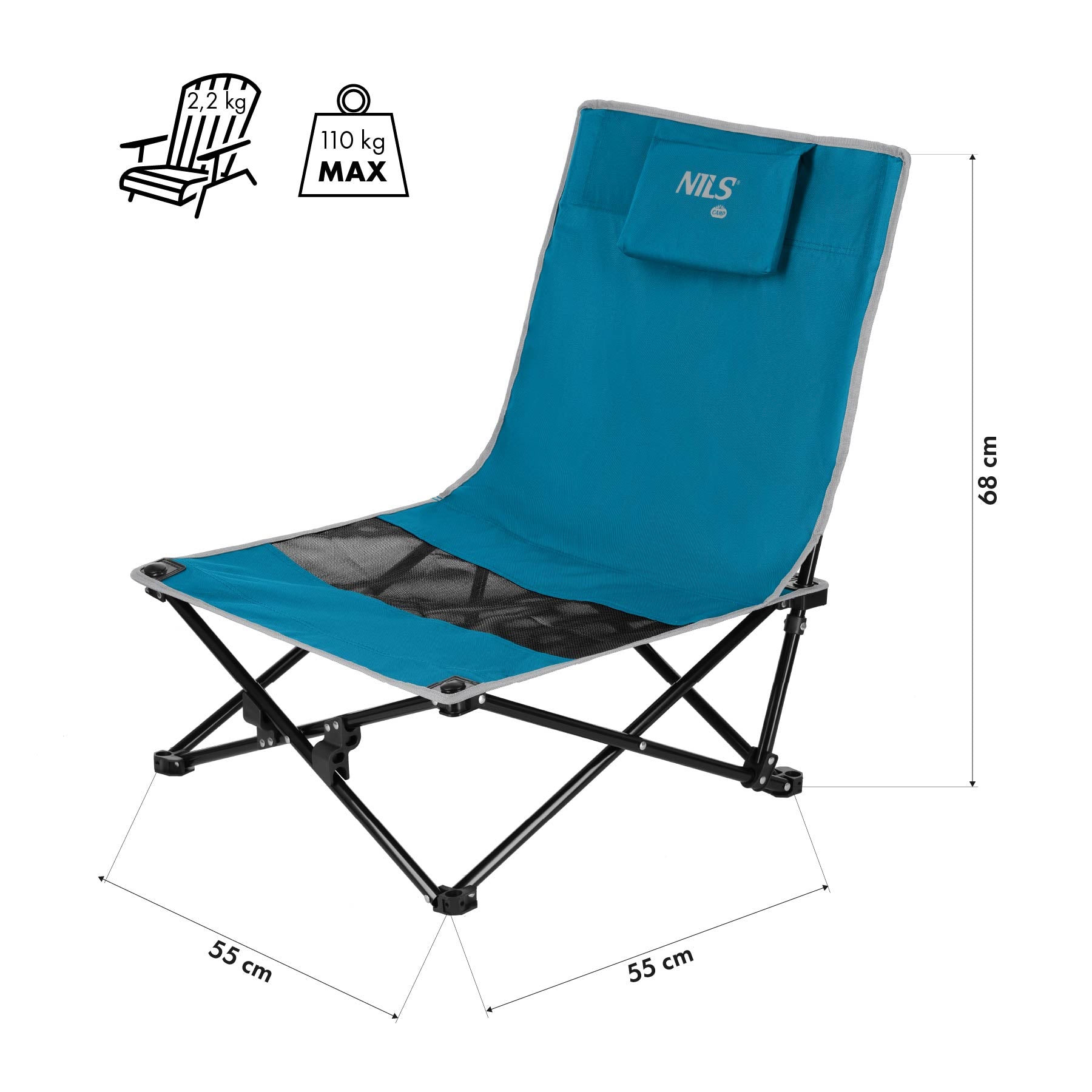 NC3306 BEACH CHAIR BLUE GREY NILS CAMP
