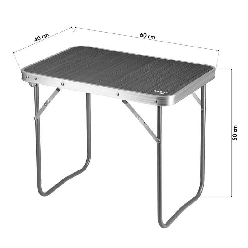 NC3401 STÓŁ KEMPINGOWY 60x40x50 CM CIEMNOSZARY NILS CAMP