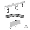 NC3404 SKŁADANA ŁAWKA OGRODOWA 183 CM BIAŁA NILS CAMP