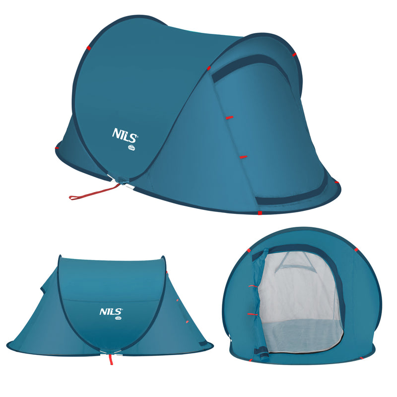 NC3743 BLUE SELF-EXTENDING CAMPING TENT NILS CAMP