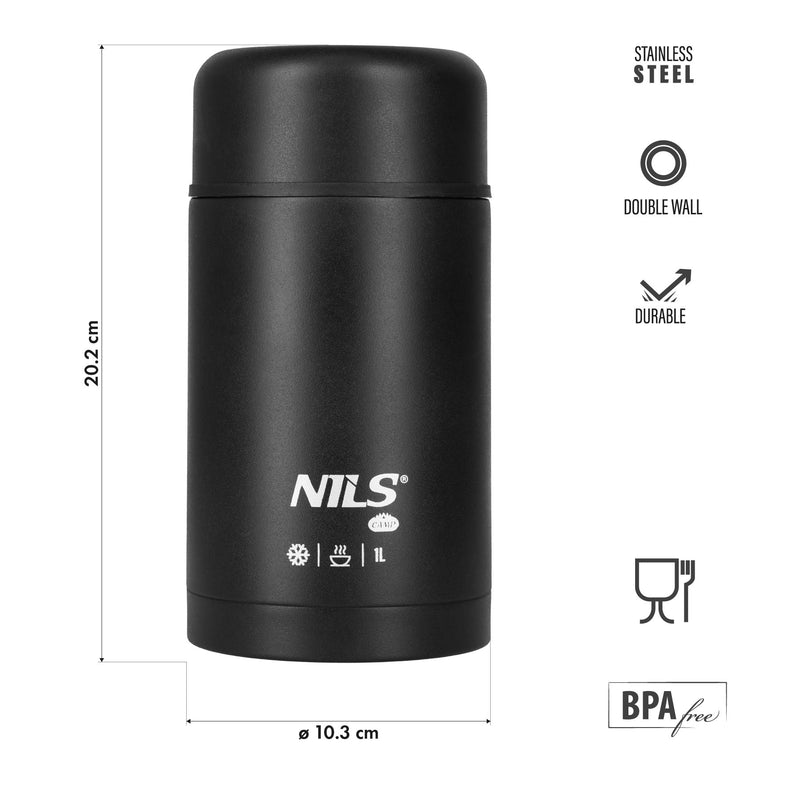 NC3802 TERMOS OBIADOWY 1000ML CZARNY NILS CAMP