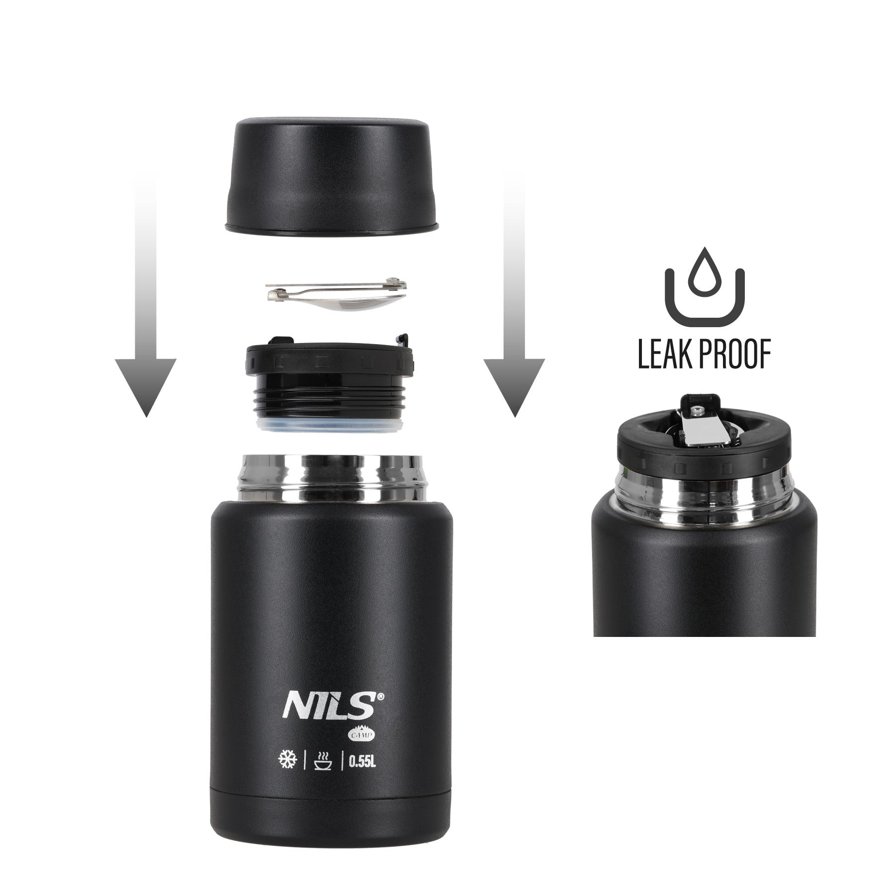 NC3807 TERMOS OBIADOWY 550ML CZARNY NILS CAMP