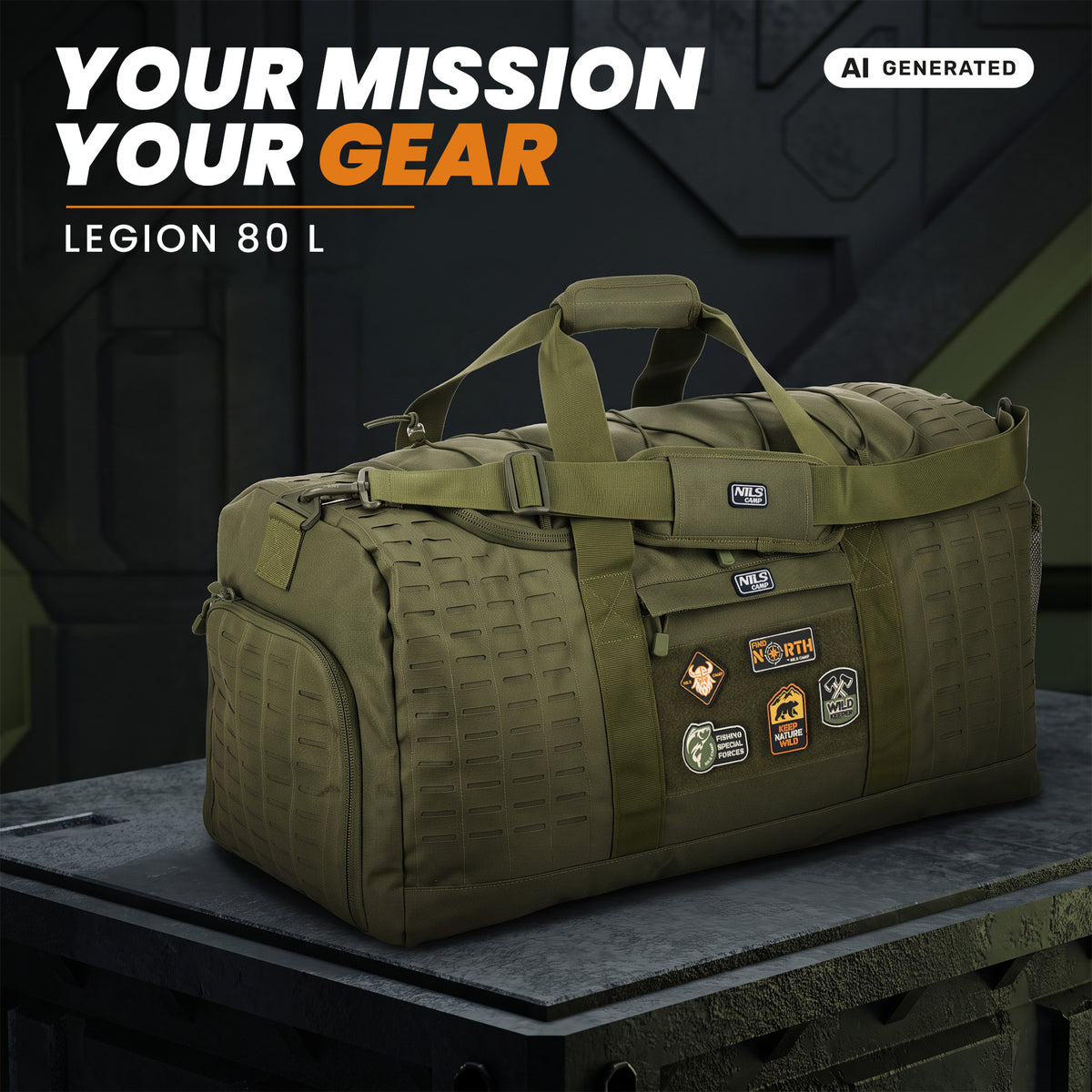 NC3909 TORBA TAKTYCZNA LEGION ZIELONA 80L NILS CAMP
