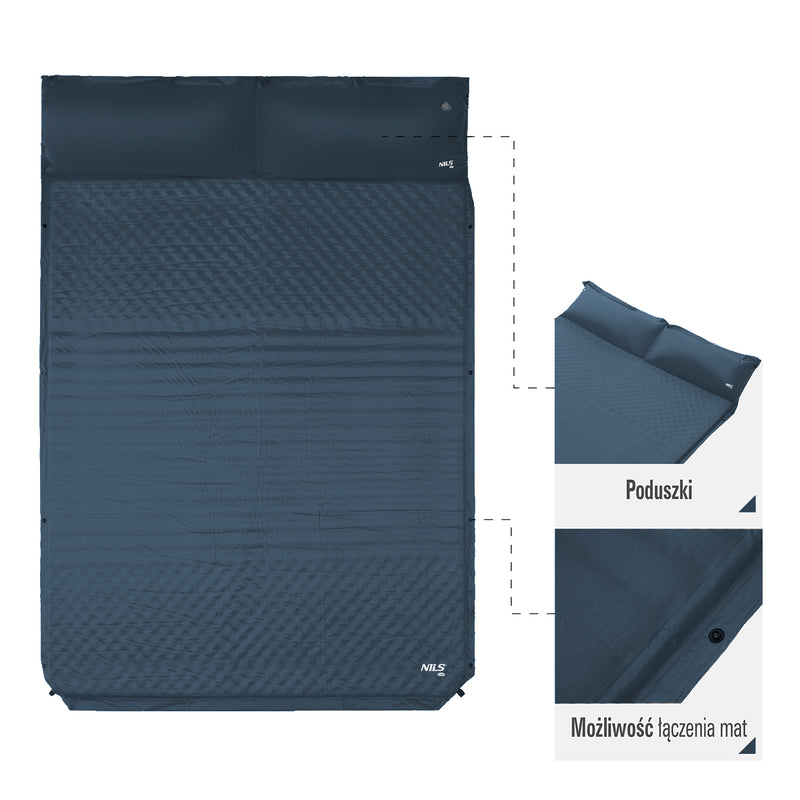 NC4060 ANTHRACITE TWO-PERSON SELF-INFLATION MAT WITH PILLOW NILS CAMP