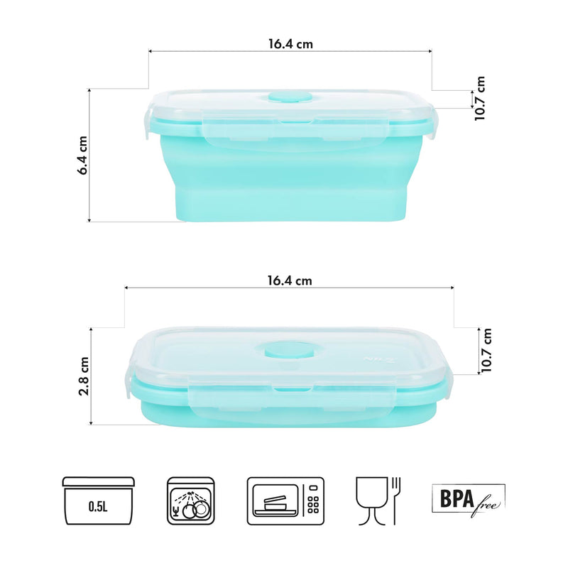 NC4105 POJEMNIK/LUNCH BOX SKŁADANY MIĘTOWY 500ML NILS CAMP