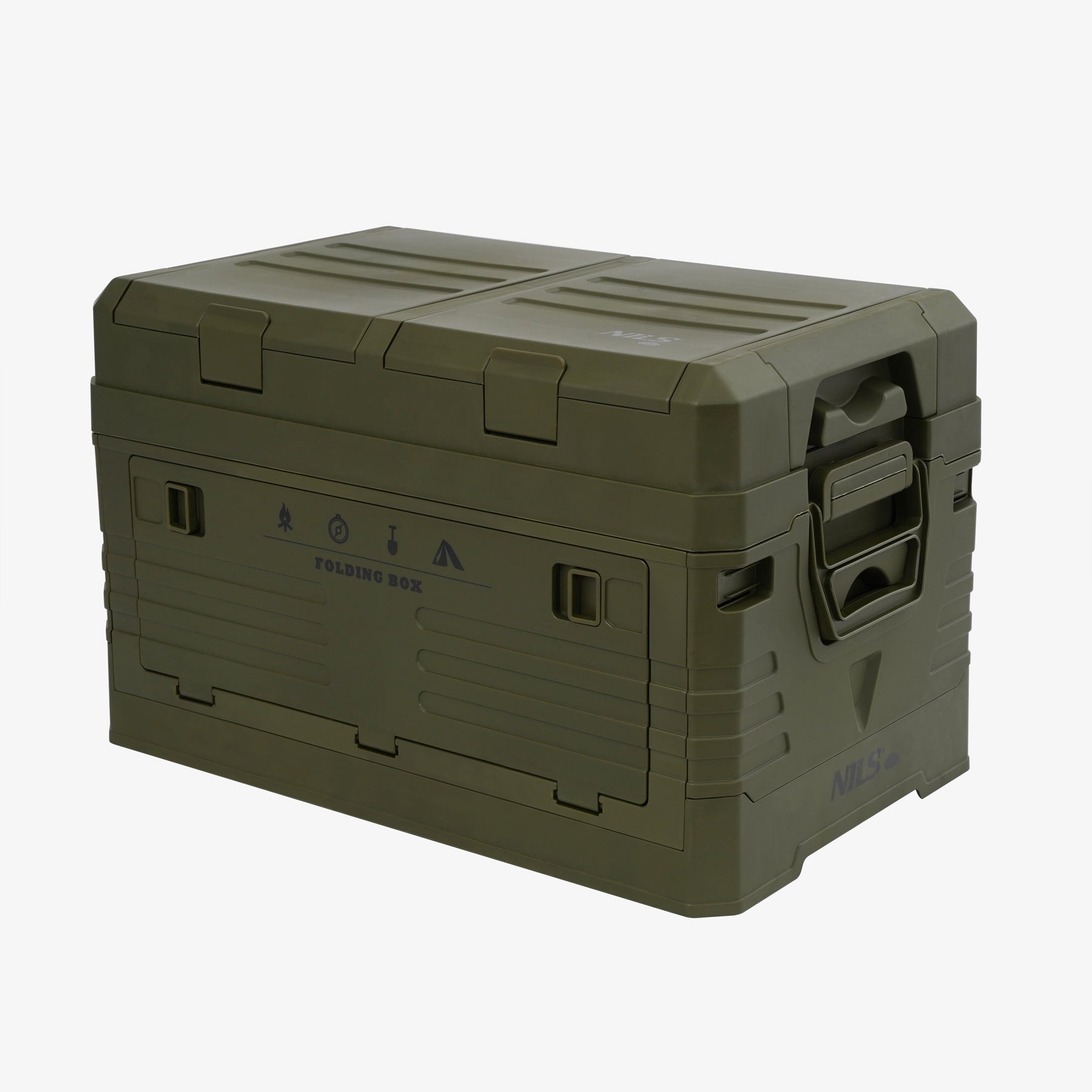 NCB4003 FOLDABLE CAMPING BOX WITH LID GREEN 50L NILS CAMP