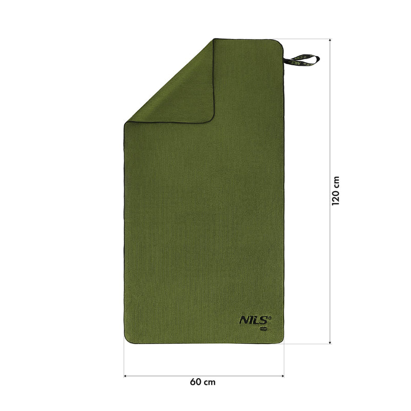 NCR15 RĘCZNIK Z MIKROFIBRY WOJSKOWY KHAKI 120x60 cm NILS CAMP