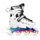 NH10905 4w1 ŁYŻWOROLKI LED BIAŁE Z WYM. PŁOZĄ HOKEJOWĄ RAINBOW ROZM. L(39-42) NILS EXTREME