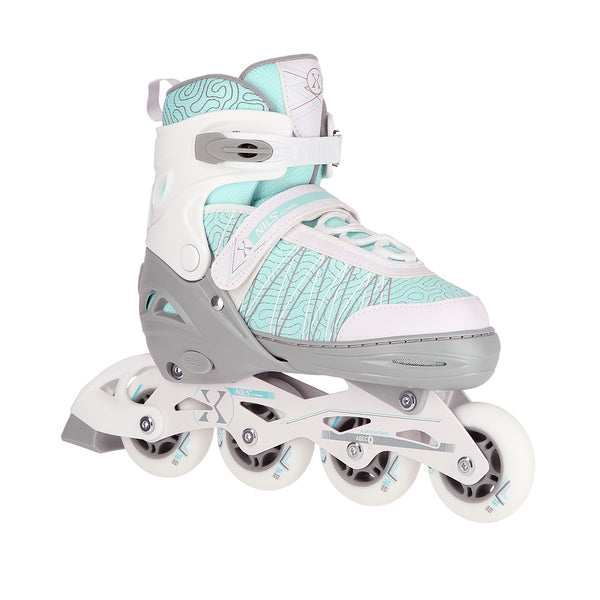 NH11912A 2in1 WHITE-MINT SIZE S(31-34) NILS EXTREME ROLLER SKATES WITH HOCKEY SLEEVE