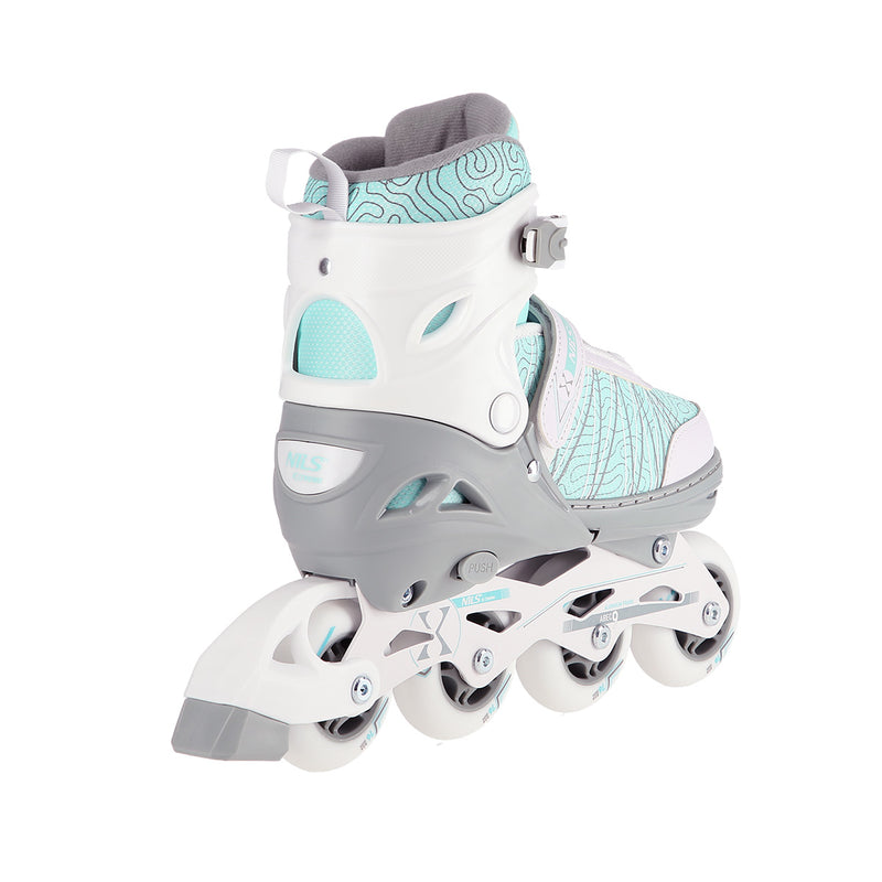 NH11912A 2in1 WHITE-MINT SIZE S(31-34) NILS EXTREME ROLLER SKATES WITH HOCKEY SLEEVE