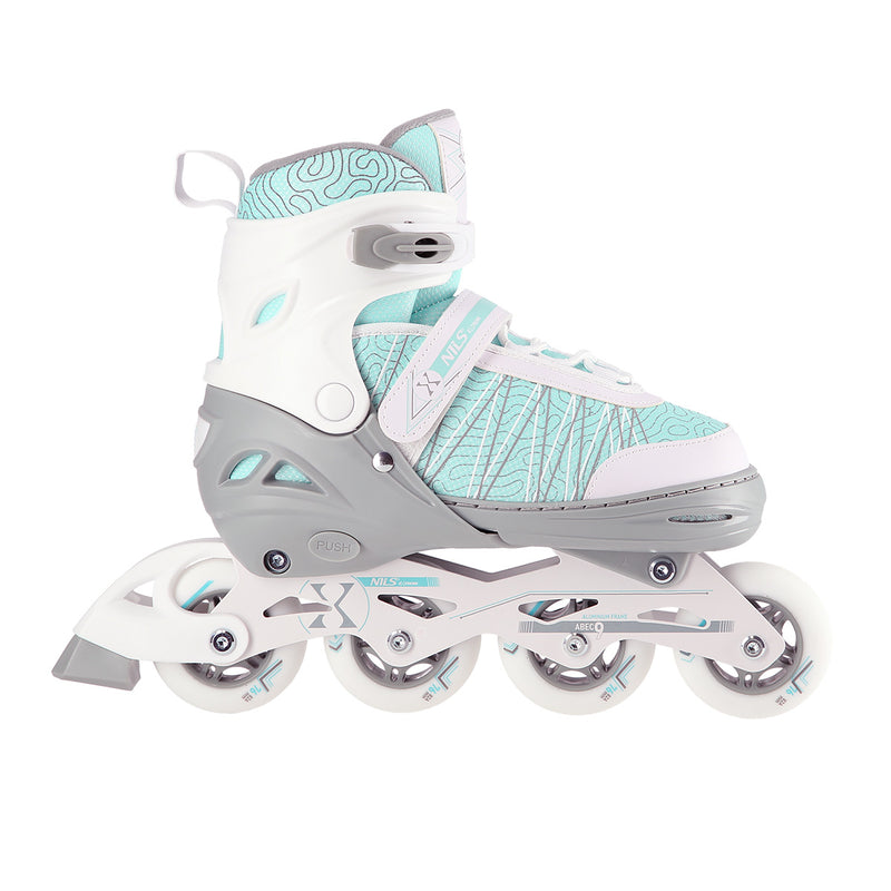 NH11912A 2in1 WHITE-MINT SIZE L(39-42) NILS EXTREME ROLLER SKATES WITH HOCKEY SLEEVE