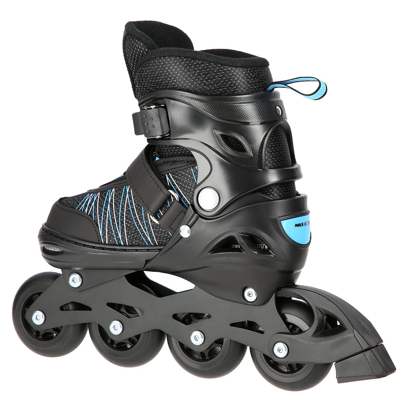 NH11912 A 2in1 BLACK-BLUE SIZE L(39-42) NILS EXTREME ROLLER SKATES WITH HOCKEY BOARD