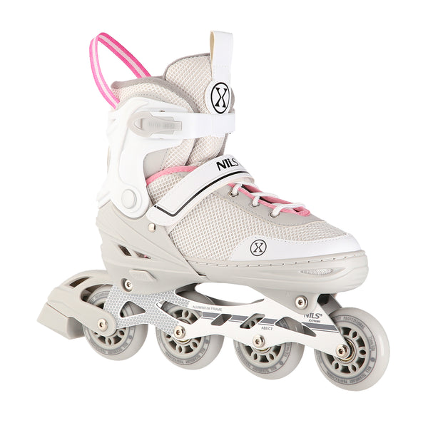 NH18188A 2in1 GREY-PINK SIZE L(39-43) SKATING BLADES WITH HOCKEY SKIRT NILS EXTREME