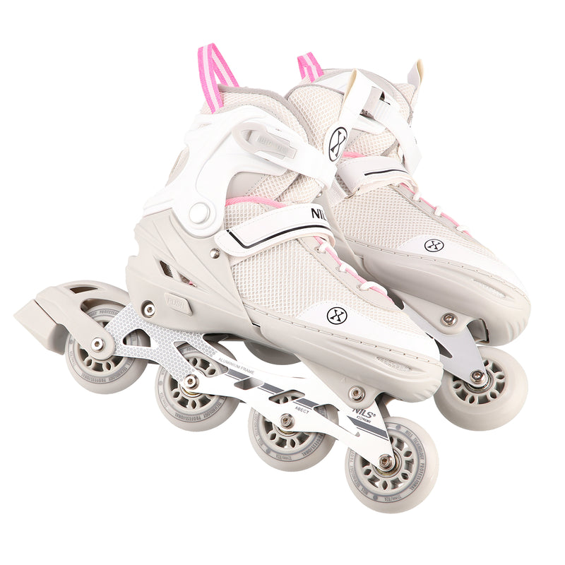 NH18188A 2in1 GREY-PINK SIZE M(34-38) SKATING BLADES WITH HOCKEY SLEEVE NILS EXTREME