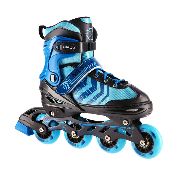 NH18192A 4in1 BLACK-BLUE SIZE L(39-43) NILS EXTREME ROLLER SKATES WITH HOCKEY BOARD