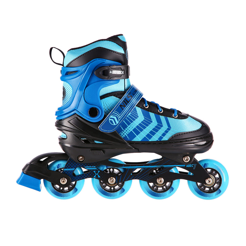 NH18192A 4in1 BLACK-BLUE SIZE L(39-43) NILS EXTREME ROLLER SKATES WITH HOCKEY BOARD