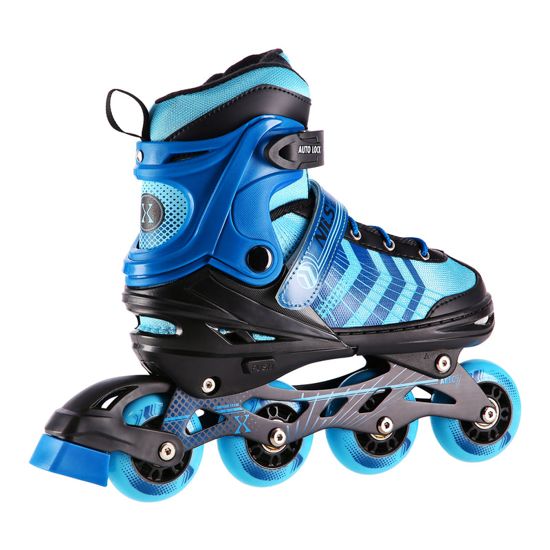 NH18192A 4in1 BLACK-BLUE SIZE L(39-43) NILS EXTREME ROLLER SKATES WITH HOCKEY BOARD