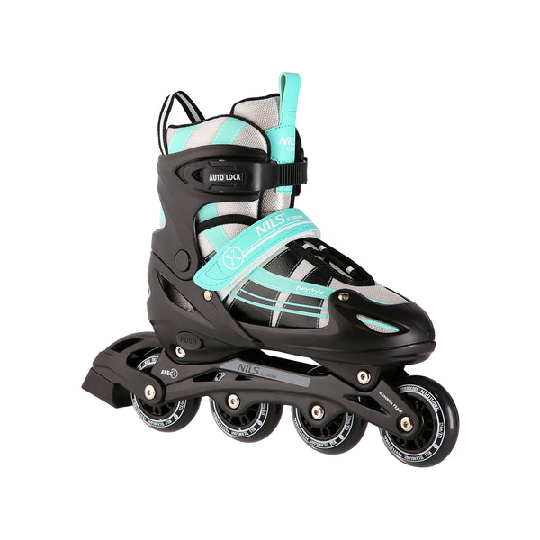 NH18366A 2in1 BLUE-GREEN SIZE M(35-38) NILS EXTREME ROLLER SKATES WITH HOCKEY BOARD