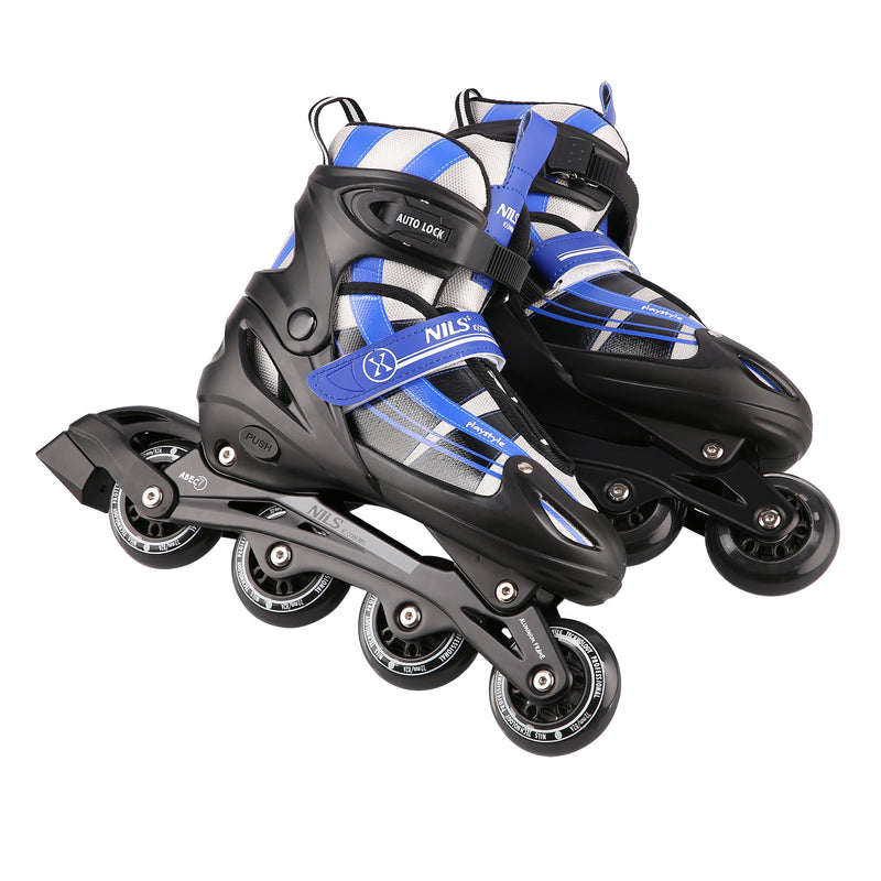 NH18366A 2in1 NAVY SIZE M(35-38) NILS EXTREME ROLLER SKATES WITH HOCKEY BOARD