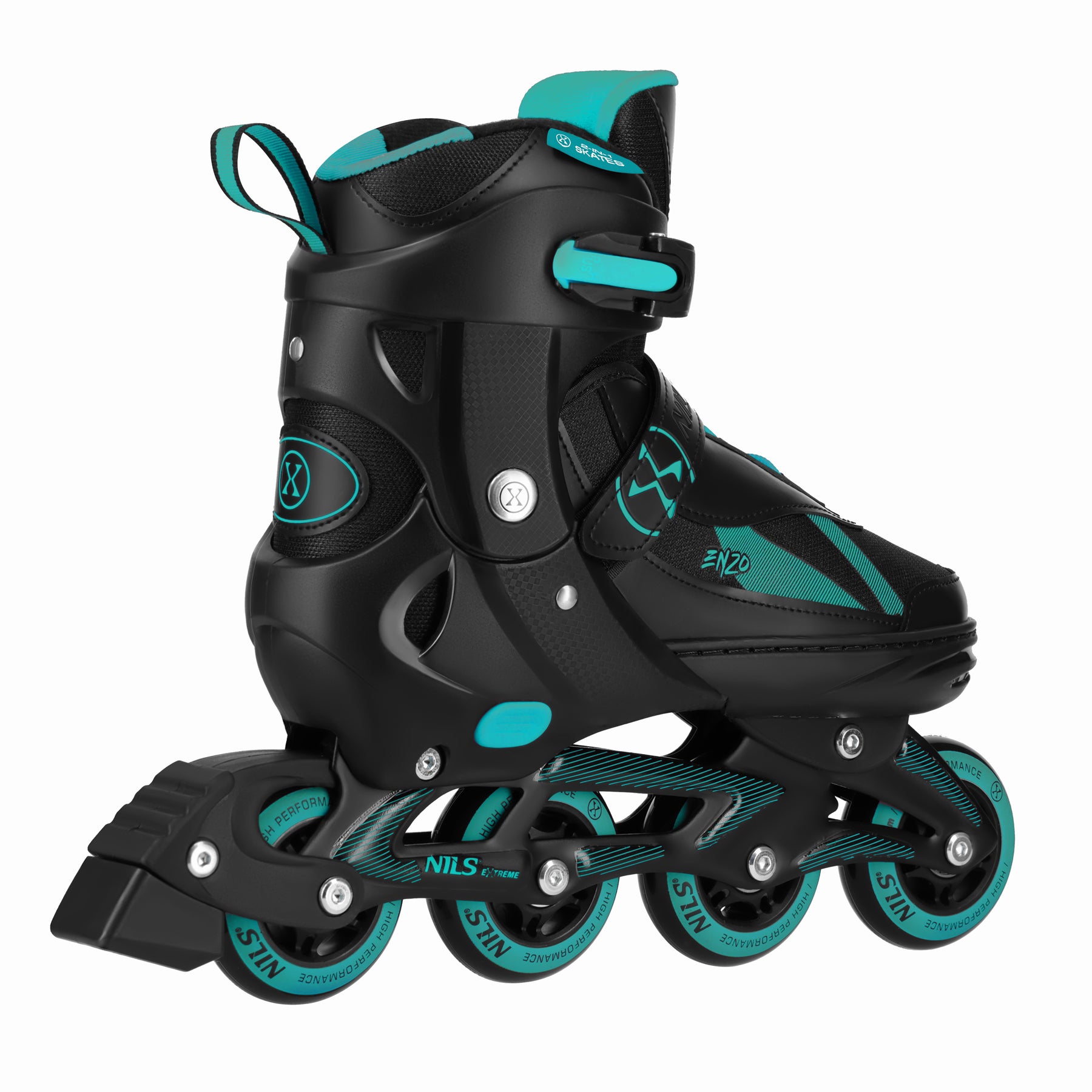 NH382 2IN1 ENZO TURQUOISE SKATES SIZE L (40-43) WITH NILS EXTREME HOCKEY BLADE