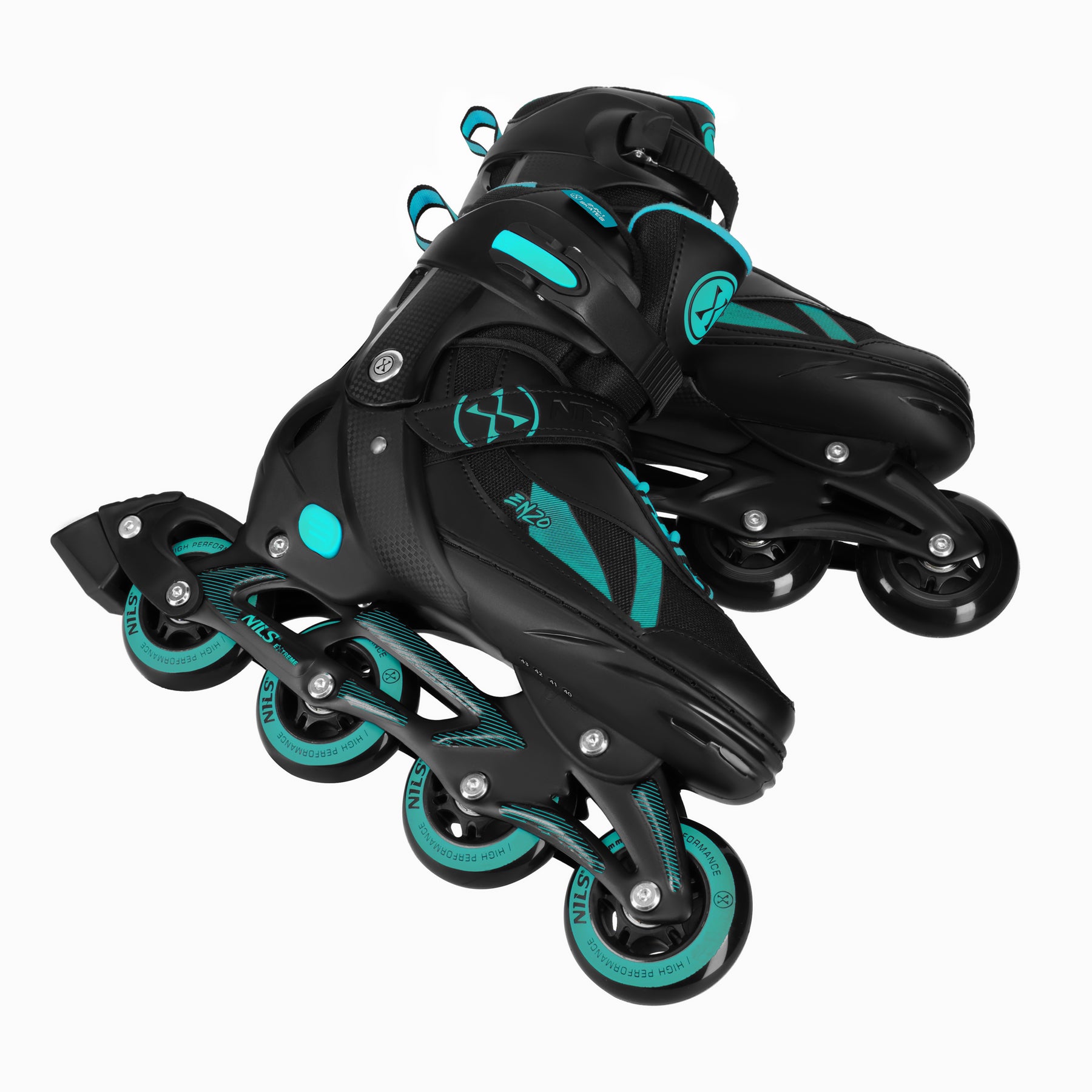 NH382 2IN1 ENZO TURQUOISE SKATES SIZE L (40-43) WITH NILS EXTREME HOCKEY BLADE