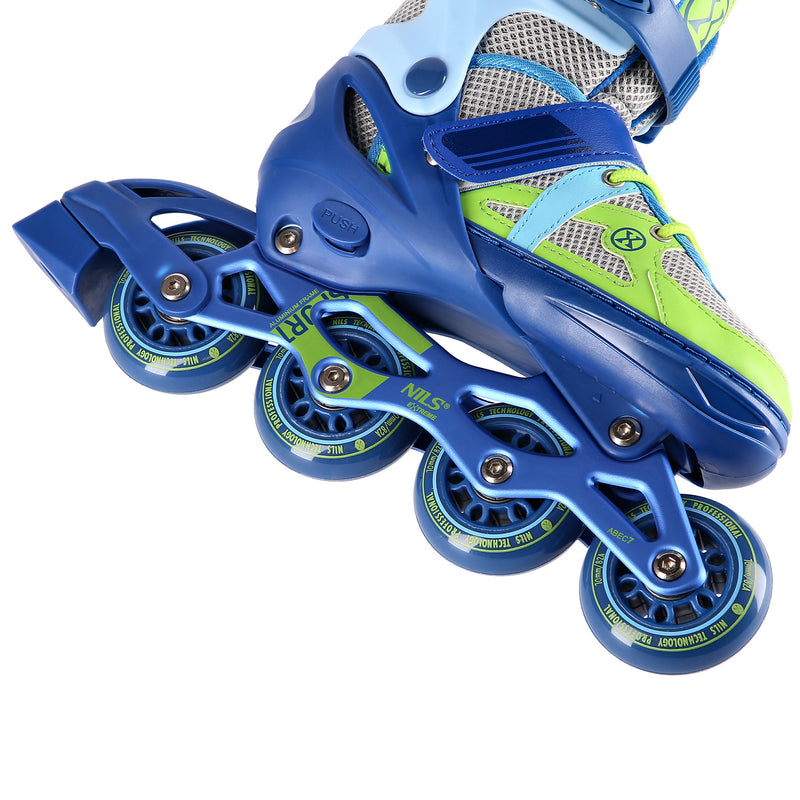 NJ1828A BLUE-GREEN SIZE M(35-38) NILS EXTREME INLINE SKATES