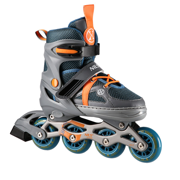 NJ1828A GREY-ORANGE SIZE S(31-34) NILS EXTREME INLINE SKATES