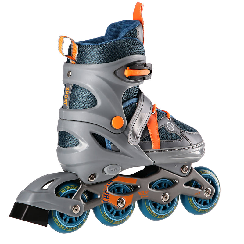 NJ1828A GREY-ORANGE SIZE M(35-38) NILS EXTREME INLINE SKATES