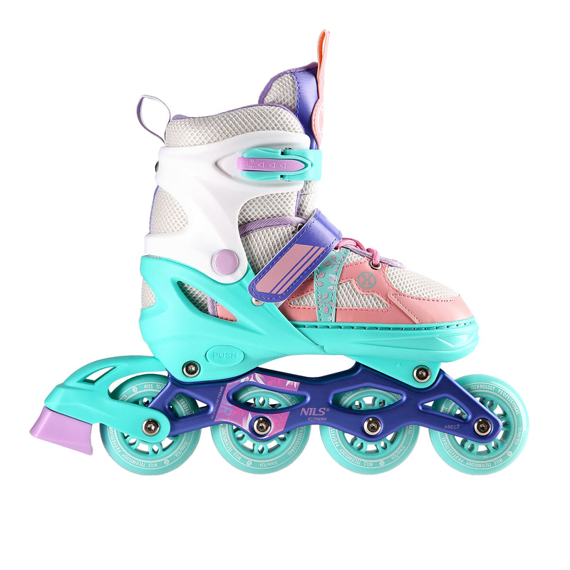 NJ1828A WHITE-MINT SIZE L(39-42) NILS EXTREME INLINE SKATES