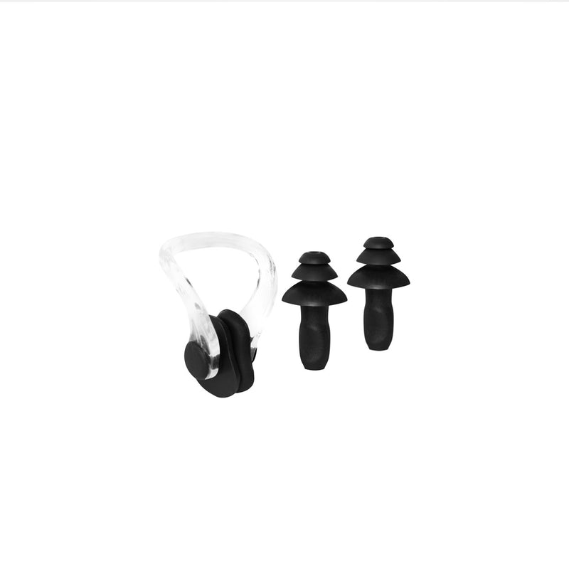 NQAW30 BLACK SWIMMING SET SILICONE EAR AND NOSE PLUGS NILS AQUA