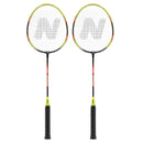 NRZ204-1 ZESTAW ALUMINIOWYCH RAKIET DO BADMINTONA + LOTKI Z PIÓR 3 SZT + POKROWIEC NILS
