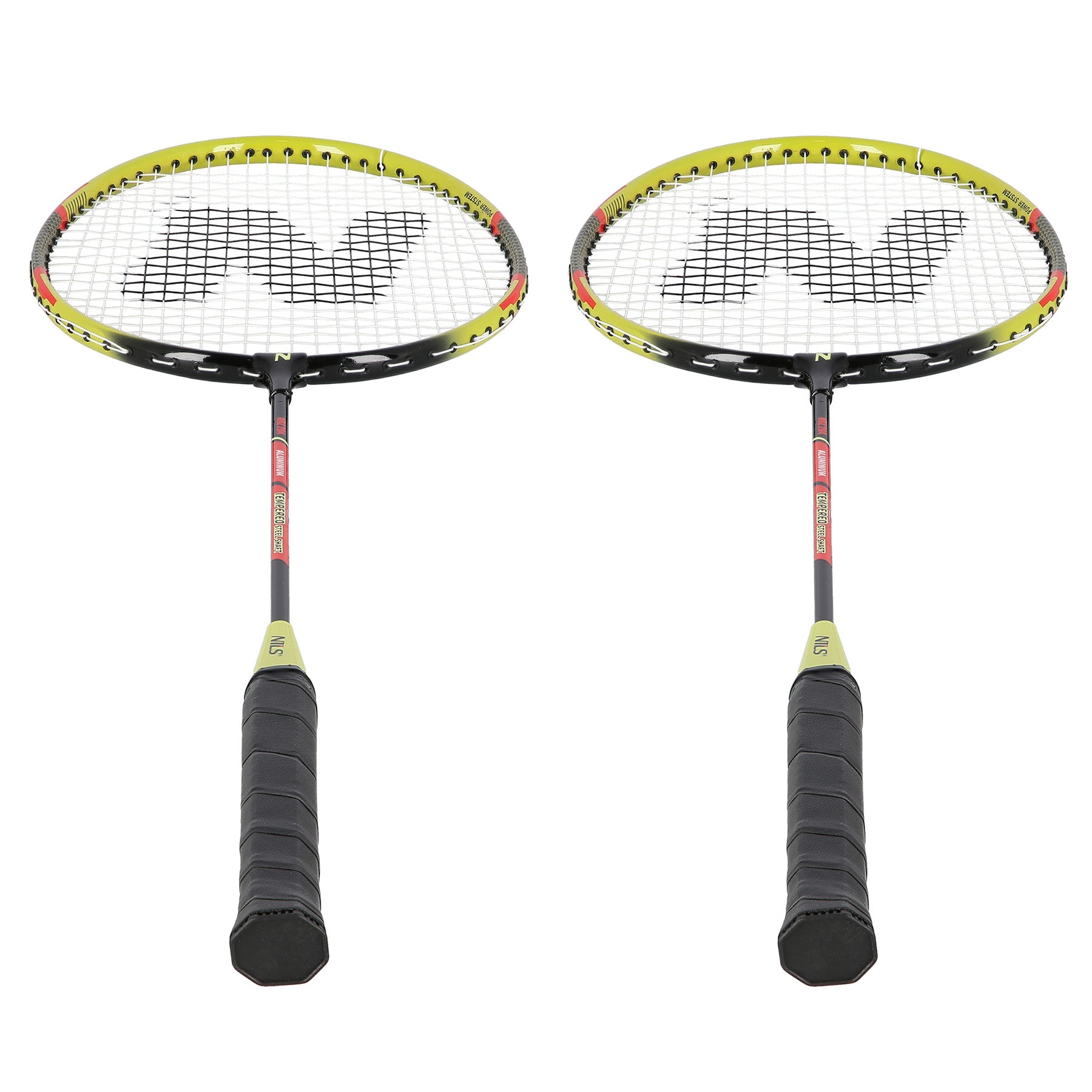 NRZ204-1 SADA HLINÍKOVÝCH BADMINTONOVÝCH RAKET + 3 PÉŘOVÉ RAKETY + NILSŮV POUZDRO