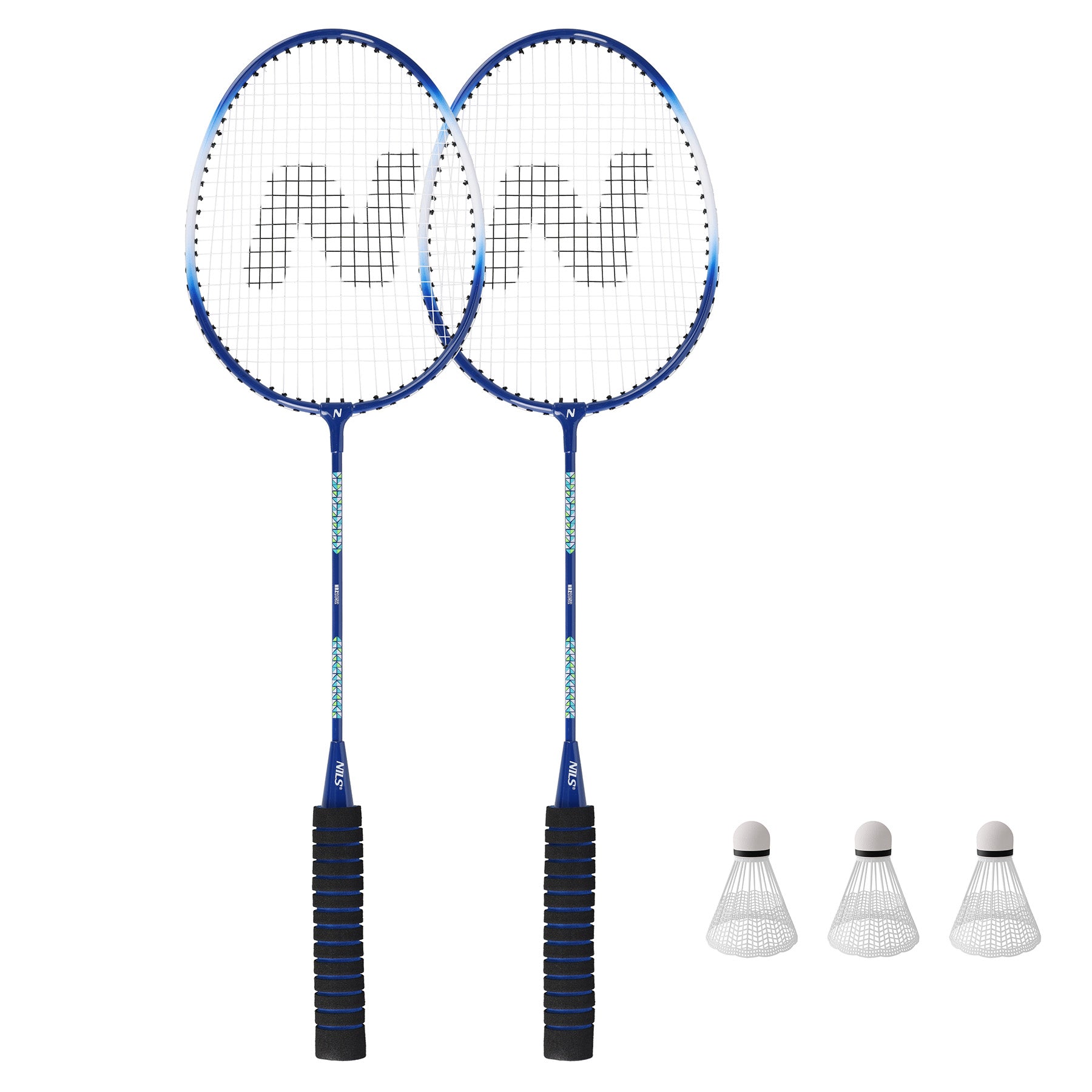 NRZ2052 ALUMINUM / BADMINTON SET 2 RACKETS + 3 SHUTTLES + NILS COVER