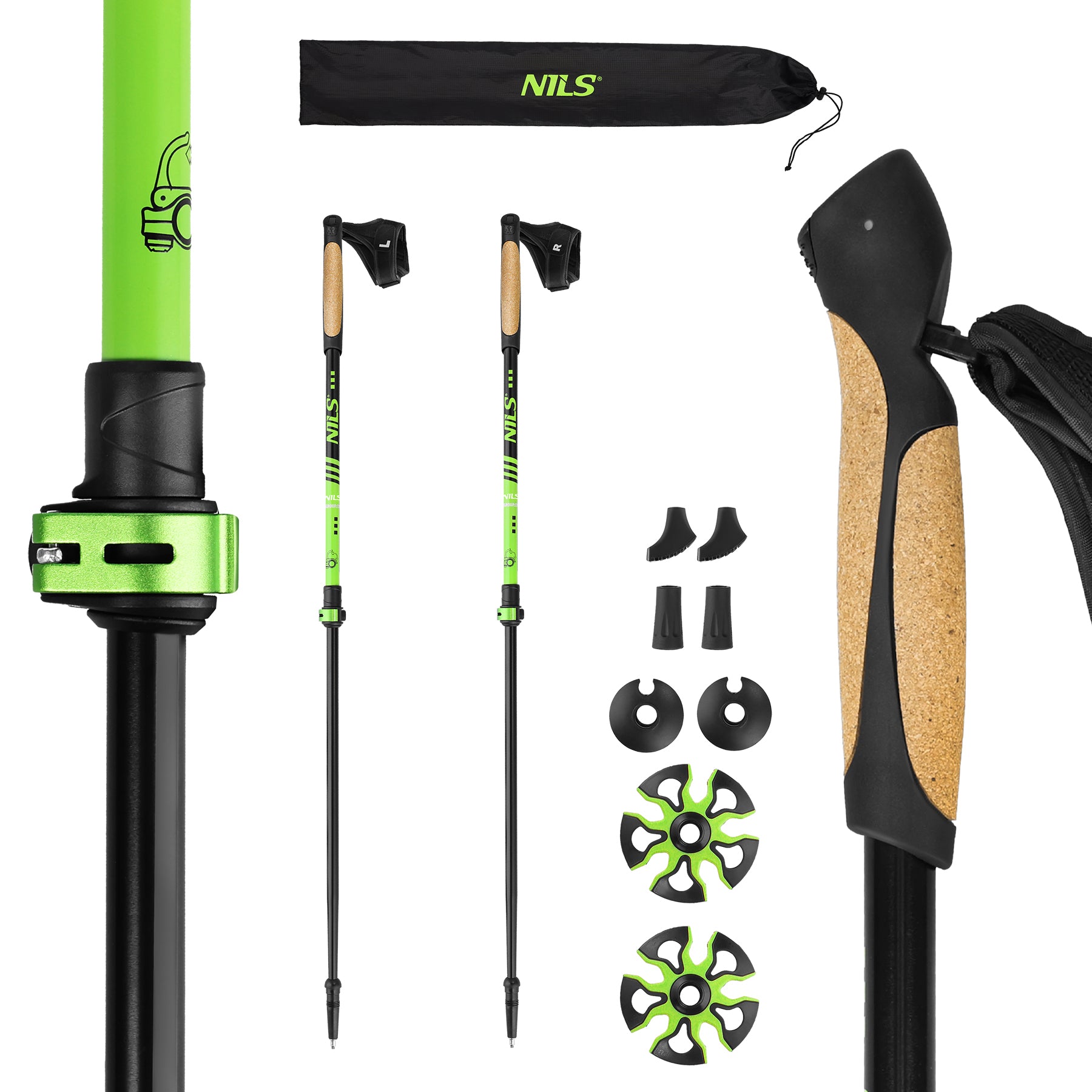 NW8611 NORDIC WALKING POLES ALUMINUM NILS